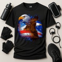 Patriotic American Eagle USA Flag Cooling Performance Crew T-Shirt