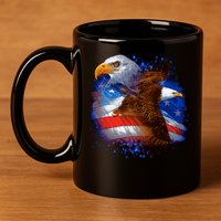 Patriotic American Eagle USA Flag 11oz C Handle Ceramic Mug