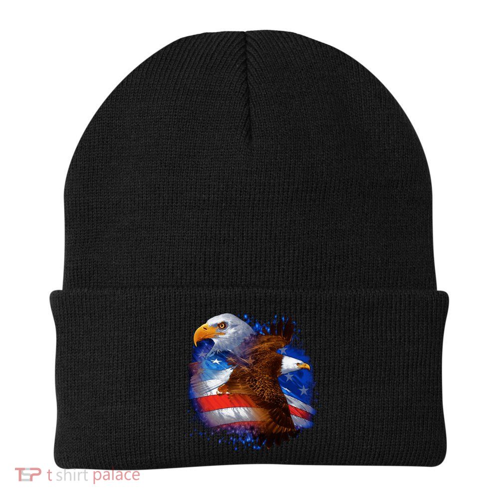 Patriotic American Eagle USA Flag Beanie