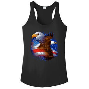 Patriotic American Eagle USA Flag Ladies PosiCharge Competitor Racerback Tank