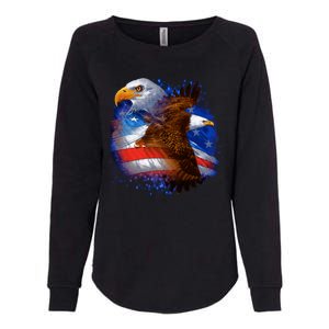 Patriotic American Eagle USA Flag Womens California Wash Sweatshirt