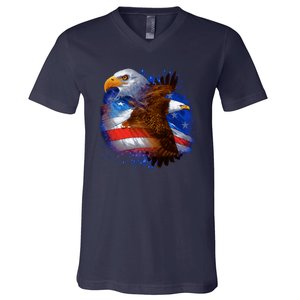 Patriotic American Eagle USA Flag V-Neck T-Shirt