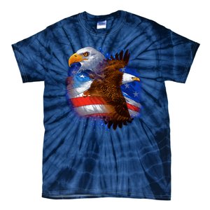 Patriotic American Eagle USA Flag Tie-Dye T-Shirt