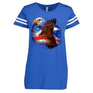 Patriotic American Eagle USA Flag Enza Ladies Jersey Football T-Shirt