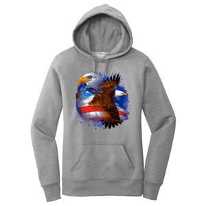 Patriotic American Eagle USA Flag Women's Pullover Hoodie