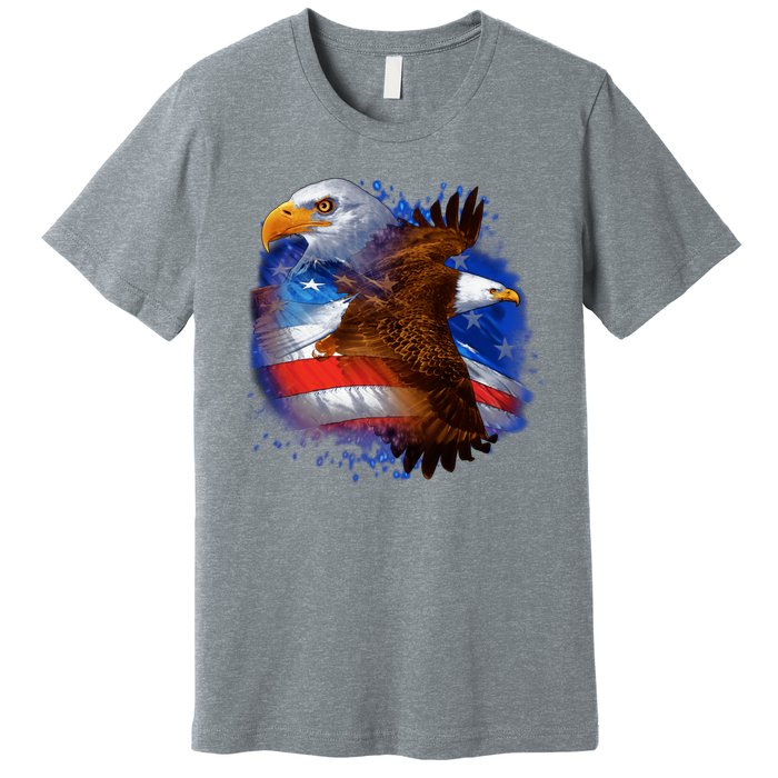 Patriotic American Eagle USA Flag Premium T-Shirt