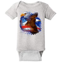 Patriotic American Eagle USA Flag Baby Bodysuit