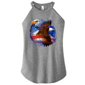 Patriotic American Eagle USA Flag Women's Perfect Tri Rocker Tank