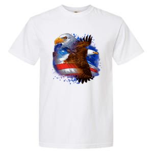 Patriotic American Eagle USA Flag Garment-Dyed Heavyweight T-Shirt