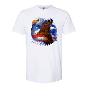 Patriotic American Eagle USA Flag Softstyle CVC T-Shirt