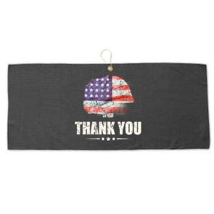 Patriotic American Flag Thank You Great Gift Large Microfiber Waffle Golf Towel