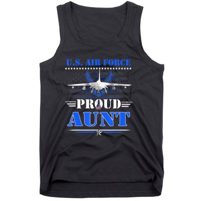 Proud Air Force Aunt Heart US Air Force Military Tank Top