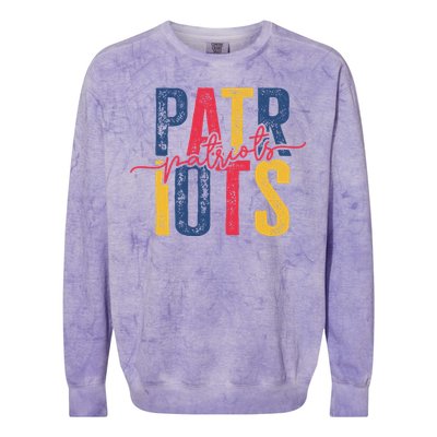 Patriots American Football Team Colorblast Crewneck Sweatshirt