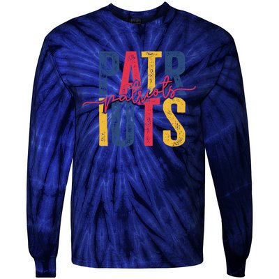 Patriots American Football Team Tie-Dye Long Sleeve Shirt