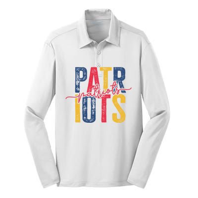 Patriots American Football Team Silk Touch Performance Long Sleeve Polo