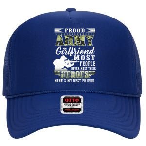 Proud Army Friend Most People Funny Gift High Crown Mesh Back Trucker Hat