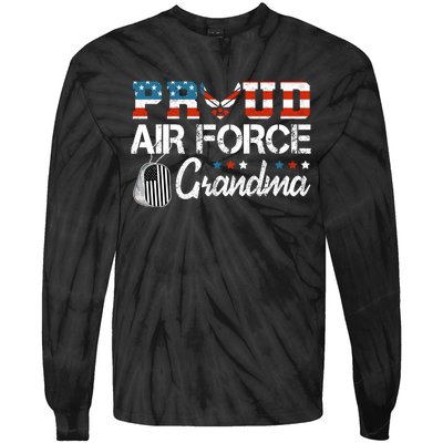 Proud Air Force Grandma US Air Force Military Tie-Dye Long Sleeve Shirt