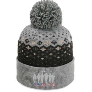 Patriotic American Flag Thank You Solders Memorial Veteran Gift The Baniff Cuffed Pom Beanie