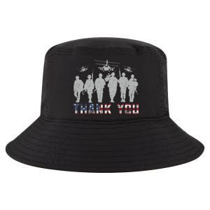 Patriotic American Flag Thank You Solders Memorial Veteran Gift Cool Comfort Performance Bucket Hat