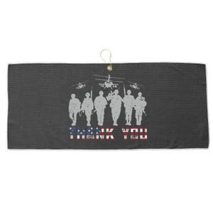 Patriotic American Flag Thank You Solders Memorial Veteran Gift Large Microfiber Waffle Golf Towel