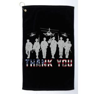 Patriotic American Flag Thank You Solders Memorial Veteran Gift Platinum Collection Golf Towel