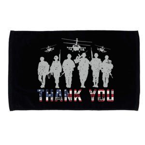 Patriotic American Flag Thank You Solders Memorial Veteran Gift Microfiber Hand Towel