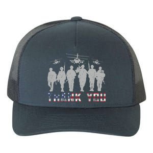 Patriotic American Flag Thank You Solders Memorial Veteran Gift Yupoong Adult 5-Panel Trucker Hat