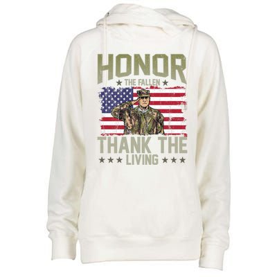 Patriotic American Flag Honor The Fallen Memorial Day Gift Womens Funnel Neck Pullover Hood