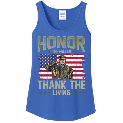 Patriotic American Flag Honor The Fallen Memorial Day Gift Ladies Essential Tank