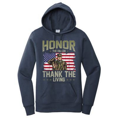 Patriotic American Flag Honor The Fallen Memorial Day Gift Women's Pullover Hoodie