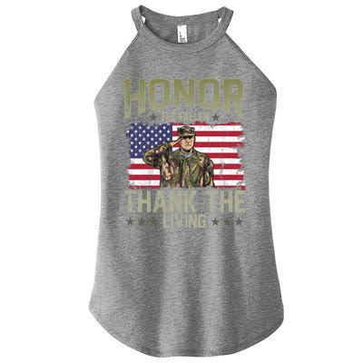 Patriotic American Flag Honor The Fallen Memorial Day Gift Women’s Perfect Tri Rocker Tank