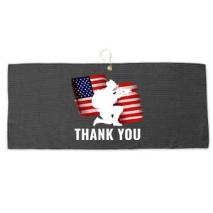 Patriotic American Flag Thank You Veteran Memorial Day Gift Large Microfiber Waffle Golf Towel