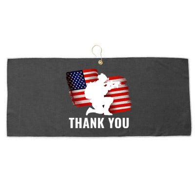 Patriotic American Flag Thank You Veteran Memorial Day Gift Large Microfiber Waffle Golf Towel