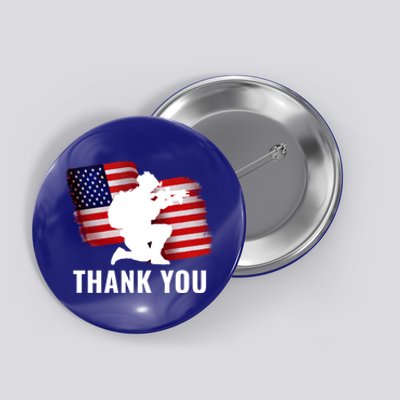 Patriotic American Flag Thank You Veteran Memorial Day Gift Button