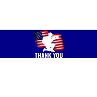 Patriotic American Flag Thank You Veteran Memorial Day Gift Bumper Sticker