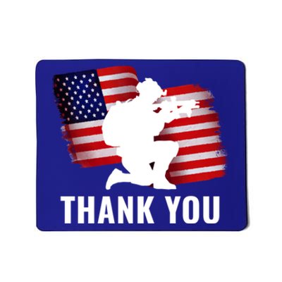 Patriotic American Flag Thank You Veteran Memorial Day Gift Mousepad