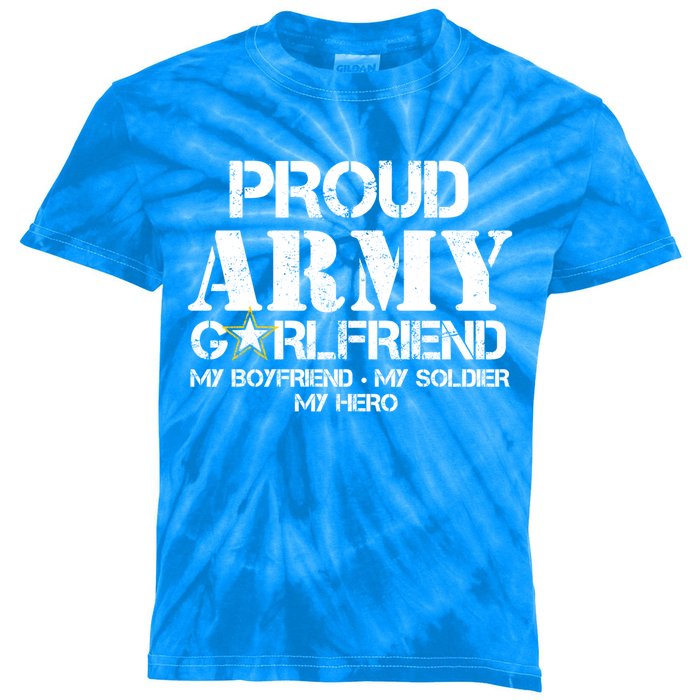 Proud Army Friend Gift Military Friend My Hero Kids Tie-Dye T-Shirt