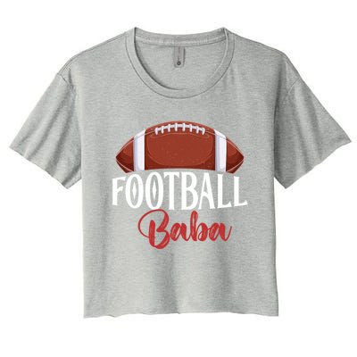 Proud American Football Baba Funny Gift For FatherS Day Cute Gift Women's Crop Top Tee