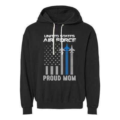 Proud Air Force Mother Heart US Air Force Military Garment-Dyed Fleece Hoodie