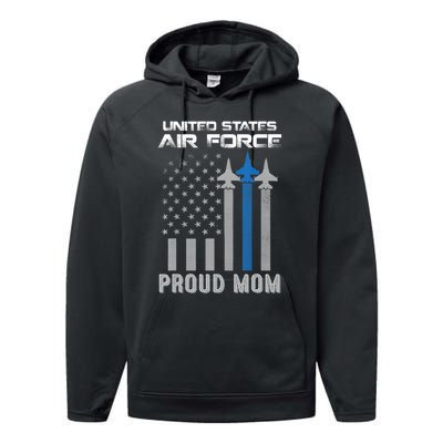 Proud Air Force Mother Heart US Air Force Military Performance Fleece Hoodie