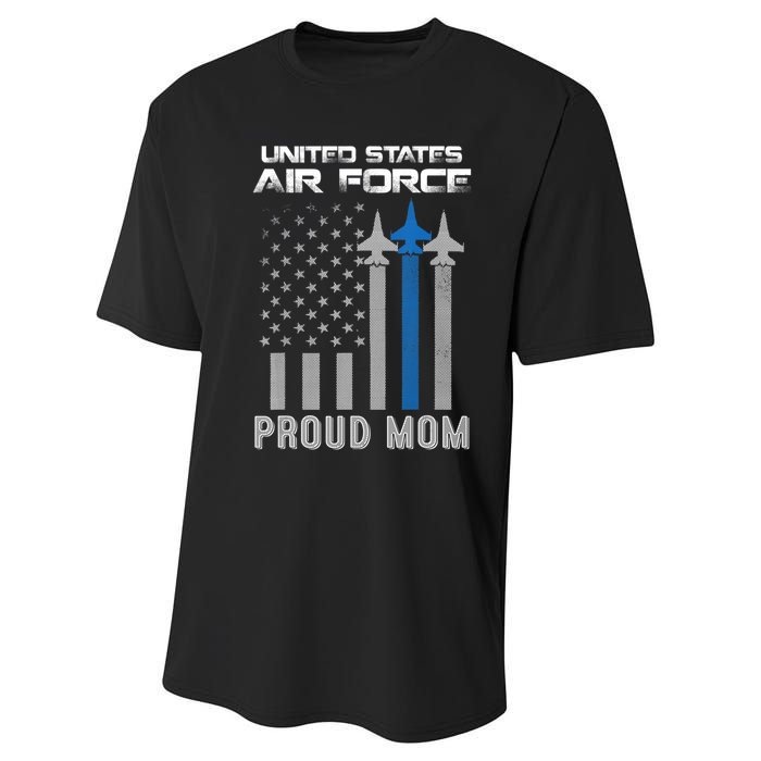 Proud Air Force Mother Heart US Air Force Military Performance Sprint T-Shirt