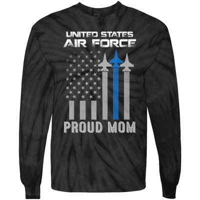 Proud Air Force Mother Heart US Air Force Military Tie-Dye Long Sleeve Shirt