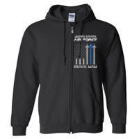 Proud Air Force Mother Heart US Air Force Military Full Zip Hoodie