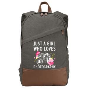 Photography Art For Women Girl Photographer Camera Lovers Cotton Canvas Backpack