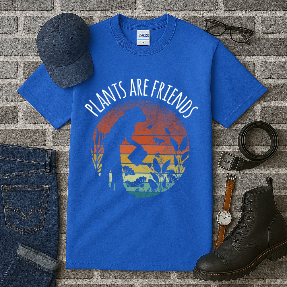 Plants Are Friends Gardening Hobby Flower Gardener Cute Gift Tall T-Shirt