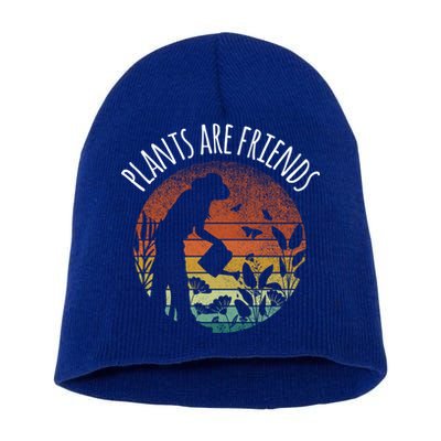 Plants Are Friends Gardening Hobby Flower Gardener Cute Gift Short Acrylic Beanie