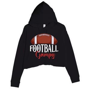 Proud American Football Gampy Funny Gift For FatherS Day Cool Gift Crop Fleece Hoodie