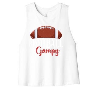 Proud American Football Gampy Funny Gift For FatherS Day Cool Gift Women's Racerback Cropped Tank