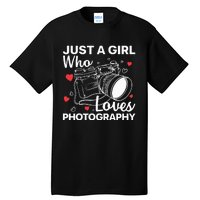 Photography Art For Women Girl Photographer Camera Lovers Tall T-Shirt