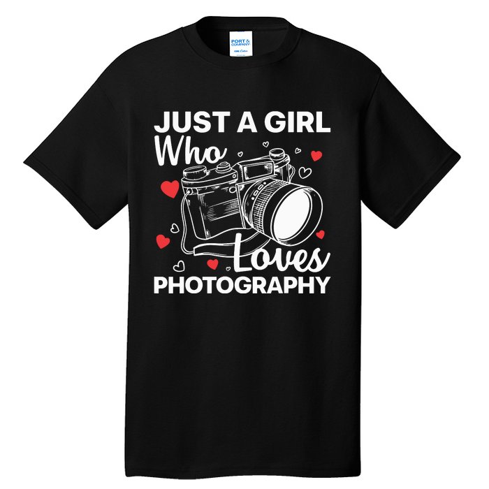 Photography Art For Women Girl Photographer Camera Lovers Tall T-Shirt